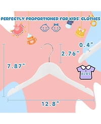 BP4U Kids Wooden Clothes Hangers, Baby Solid Wood Coat Shirt Top Hangers for Toddlers, Children, Youth's Jackets, Dresses, Blouse