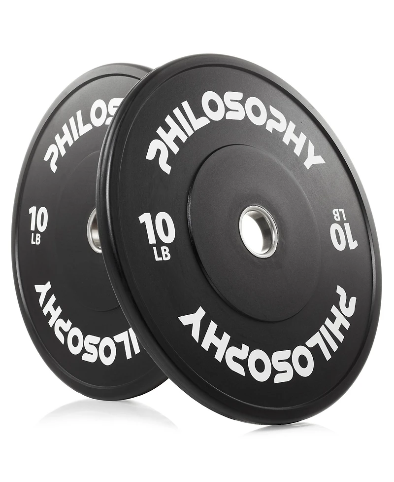 Philosophy Gym Set of 2 Olympic 2-Inch Rubber Bumper Plates ( Lb each) Black