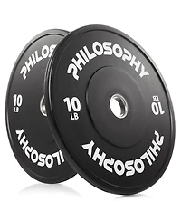 Philosophy Gym Set of 2 Olympic 2-Inch Rubber Bumper Plates ( Lb each) Black