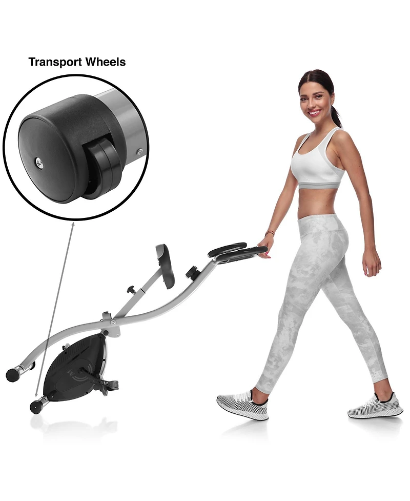 Node Fitness Indoor Cycling Bike - Folding, Upright Stationary Exercise Cycle with Magnetic Resistance
