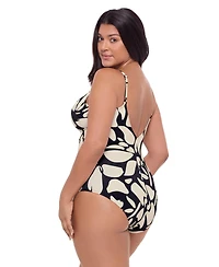 S3 Apparel Women's Sculpting Banded Plunge V-Neck One-Piece Swimsuit