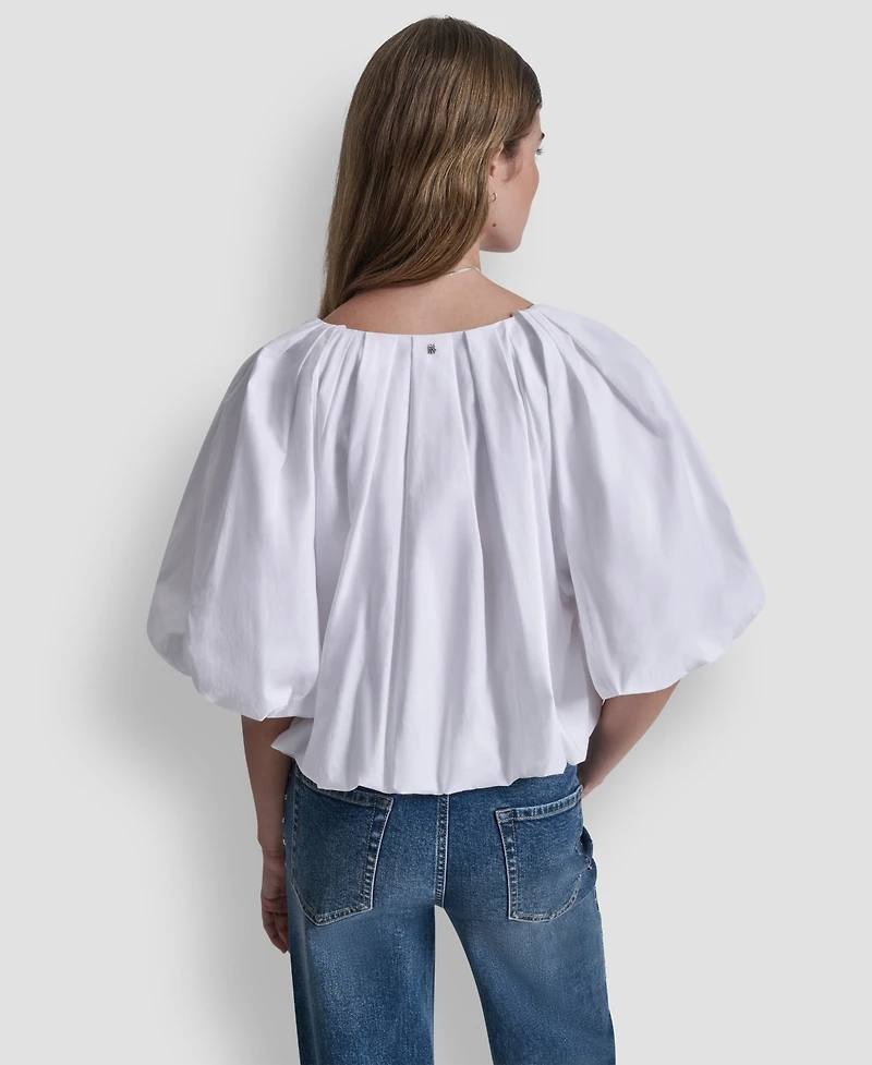 Dkny Jeans Women's V-Neck Pull-On Bubble Top