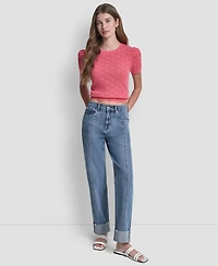 Dkny Jeans Women's High-Rise Seamed Classic Straight Leg