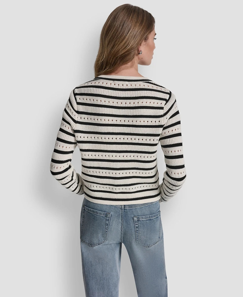 Dkny Jeans Women's Crewneck Pointelle Sweater