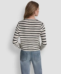 Dkny Jeans Women's Crewneck Pointelle Sweater
