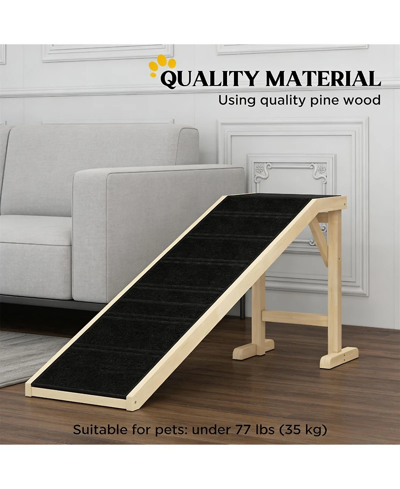 Aostirmotor Convenient Pet Ram Dog Ramp in Black