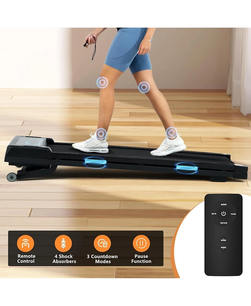 Ksports Under Desk Walking Pad Treadmill with Auto Incline and Wheels, 2.5 Hp