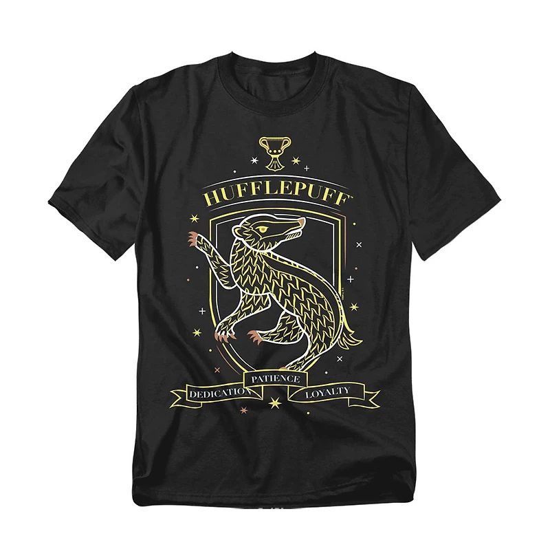 Harry Potter Big & Tall Hand Drawn Hufflepuff Shield T Shirt