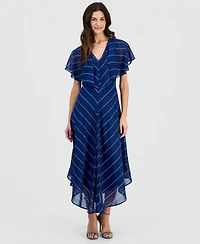 I.n.c. International Concepts Women's Capelet-Sleeve Point-Hem Midi Dress, Macy's Exclusive