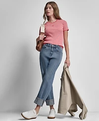 Dkny Jeans Women's Crewneck Striped Top