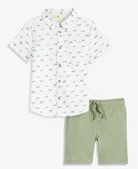 Epic Threads Toddler Boys' 12M-5T Cotton Printed Shirt & Shorts, 2-Piece Set, Macy's Exclusive