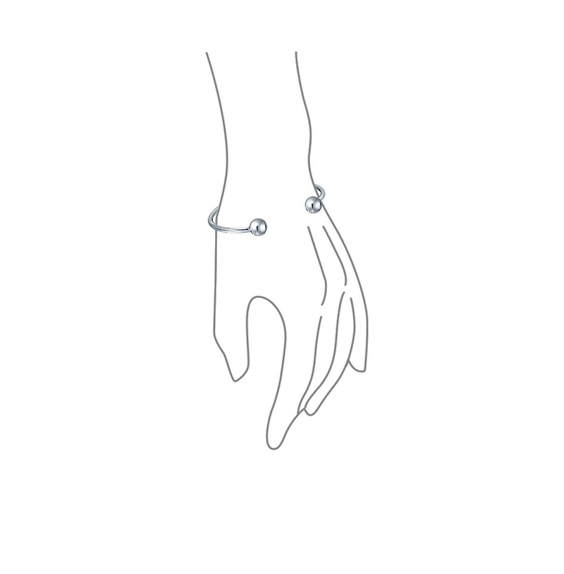 Bling Jewelry Bangle Cuff For European Charm & Beads Bracelet .925 Sterling Silver Ball-Screw Tips