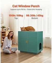 Cozito 31.5" Ventilated Wooden Litter Box Enclosure with Double Doors