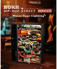 Robotime 3D Puzzle, Electric Marble Run Model Kits, Parallel World Hip-hop Street, Desk Decoration, Building Sets for Adults Boys Girls Birthday Gifts