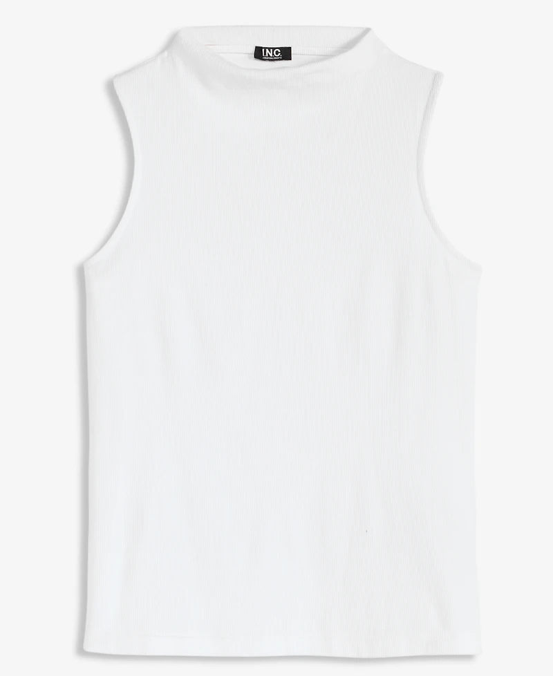 I.n.c. International Concepts Women's High-Neck Rib-Knit Sleeveless Top, Macy's Exclusive