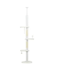 Aostirmotor 88.5" to 100.5'' Cat Tree with tension rod in White