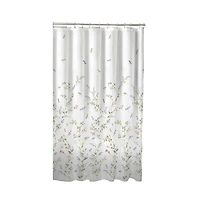 Slickblue Floral Dragonfly Polyester Machine Washable Shower Curtain