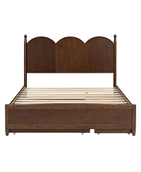 Boyel Living Queen Size Platform Bed with 2 Big Drawers and Twin Xl Size Trundle