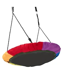 Mecale Tree Swing, 40" Saucer Swing, 750-Lb Capacity, 900D Oxford Seat, Hanging Straps & Adjustable Ropes