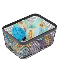 mDesign Metal Mesh Pantry Basket for Kitchen Storage - Set of 4 - Black