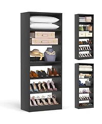 Aheaplus Closet Organizer with Adjustable Shoe Shelves