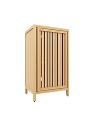 Bathroom Bamboo Storage Cabinet - Freestanding Floor Cabinet with Door and Shelf