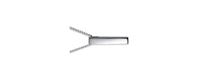 Bling Jewelry Minimalist Vertical 3D Pillar Bar Necklace Pendant Solid .925 Sterling Silver