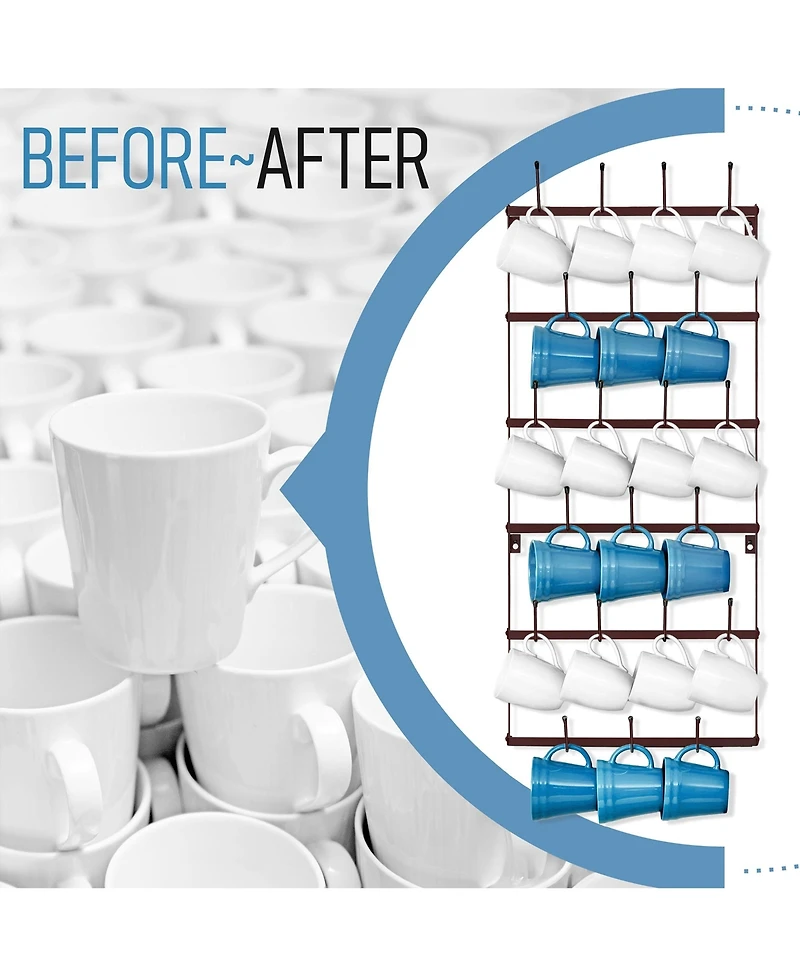 Sorbus Small 6-Tier Metal Mug Rack Organizer - for Home, Kitchen & Bar, Coffee Station (Holds 21)