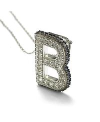 Suzy Levian New York Suzy Levian Sterling Silver Sapphire 3-d Letter "B" Initial Pendant