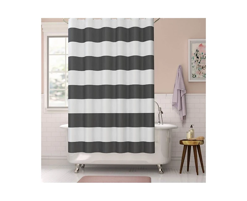 Slickblue 72 x 70 inch Polyester Striped Shower Curtain