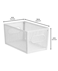mDesign Perforated Metal Storage Bin with Handles - Set of 4