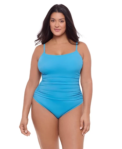 S3 Apparel Women's Smoothing Classic Shirred-Front One-Piece Swimsuit