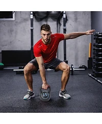 BalanceFrom Wide Grip Kettlebell Fitness Exercise Weights, 5, 10, and 15 Pounds