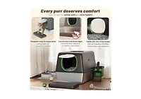 Aecojoy Extra Large Enclosed Stainless Steel Cat Litter Box Enclosure with Lid