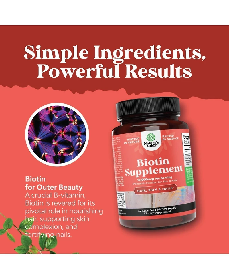 Nature's Craft Biotin Capsules, 60ct