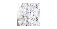 Slickblue 72-Inch Tropical Botanical Floral Cotton Shower Curtain