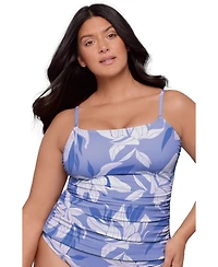 S3 Apparel Women's Smoothing Classic Shirred-Front Tankini Swimsuit Top