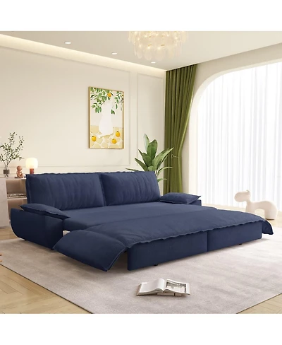 Maison Boucle Corduroy Queen Sleeper Sofa Bed with Pull-Out for Small Spaces