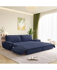 Maison Boucle Corduroy Queen Sleeper Sofa Bed with Pull-Out for Small Spaces