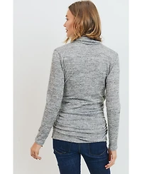 Hello Miz Maternity V Neck Wrap Long Sleeve Nursing Top