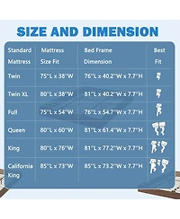 gaomon Easy Assembly Twin-xl Size Floor-Standing Bed Frame Solid Wood Platform Bed Space Saving, for Living Room, Guest Room