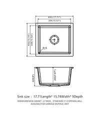 flynama 18x16x9inch White Quartz Composite Undermount Kitchen Sink Granite Workstation Deep