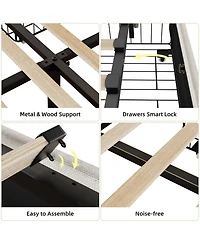Gaomon Full Bed Frame With 4 Storage Drawers
