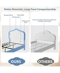 gaomon Easy Assembly Twin-xl Size Led Upholstered Bed Frame Space Saving, for Living Room