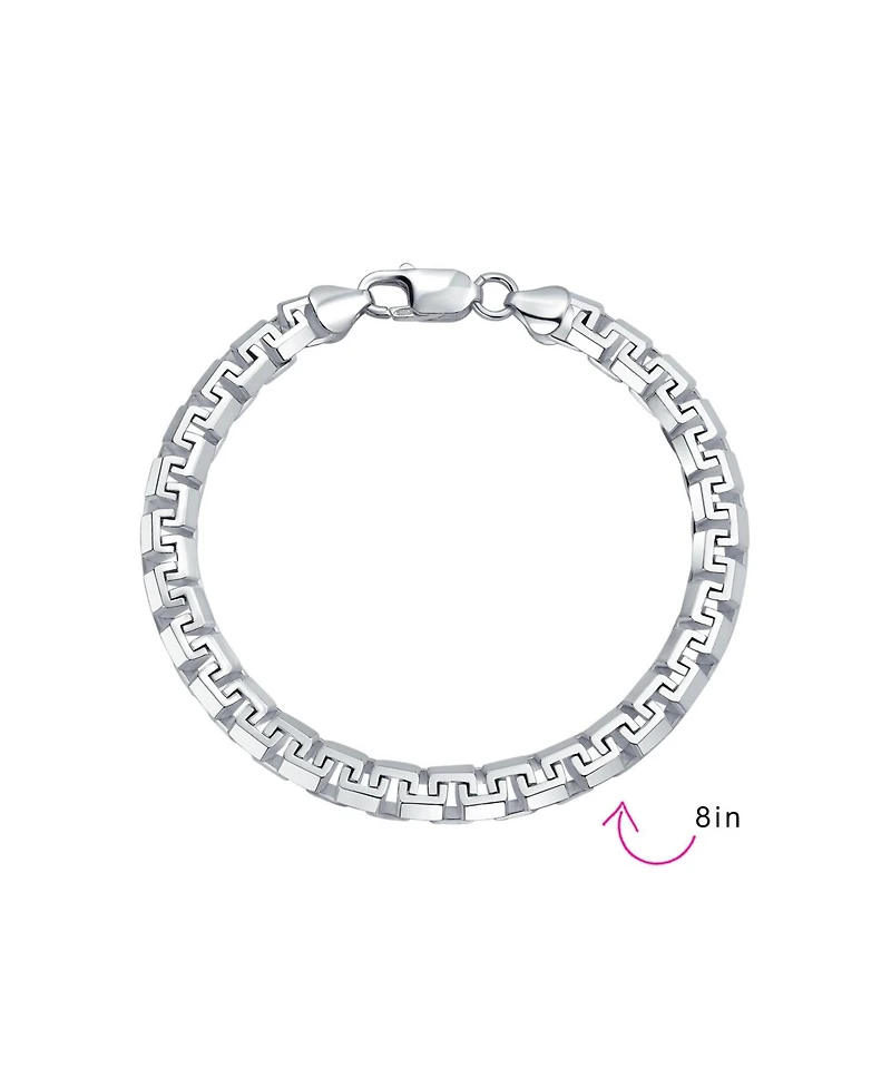 Bling Jewelry Solid Heavy Fancy Box Franco Link Chain Bracelet .925 Sterling Silver Made In Italy 8 Inch