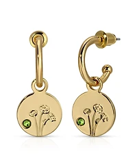 Lucky Feather Birth Month Flower Earrings