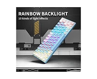 Risokeys Hot-Swappable Red Switch, Rainbow Backlight,25 Anti-Ghosting Keys 63-Key Wired Mechanical Keyboard