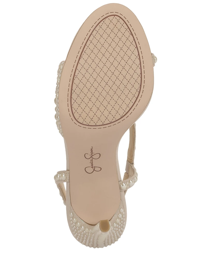 Jessica Simpson Women's Jaycin Barely-There Round Toe Embellished Sandals