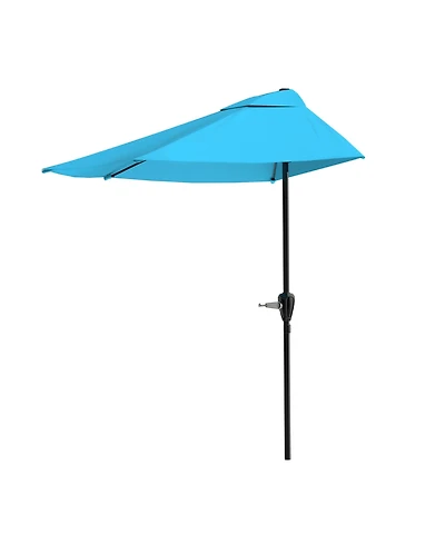 Pure Garden 9' Half Round Patio Umbrella, Tan