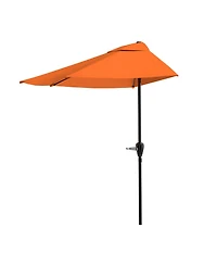 Pure Garden 9' Half Round Patio Umbrella, Tan